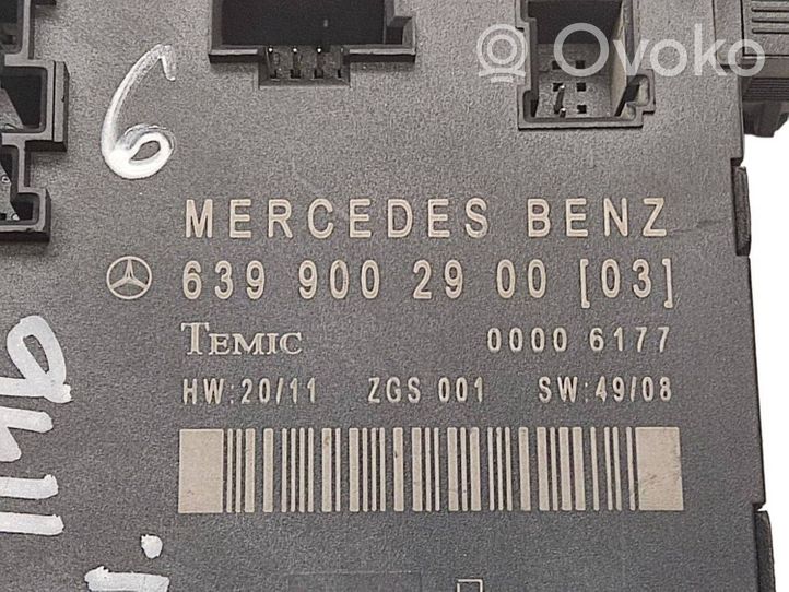 Mercedes-Benz Vito Viano W639 Unité de commande module de porte 6399002900