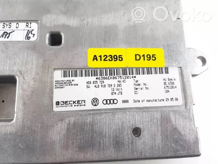 Audi A6 S6 C6 4F Unidad de control MMI 4E0035729