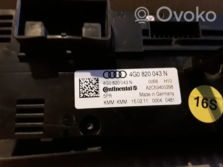 Audi A7 S7 4G Climate control unit 4G0820043N