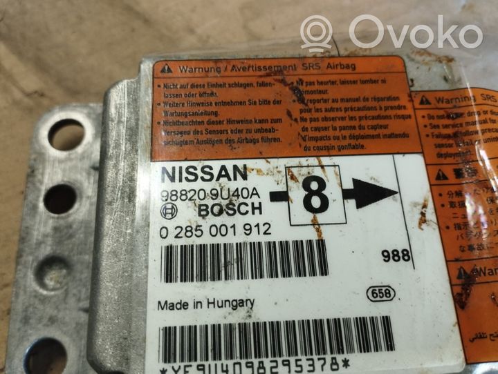 Nissan Note (E11) Module de contrôle airbag 988209U40A