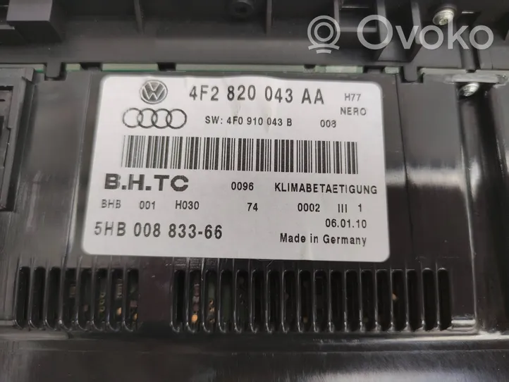 Audi A6 S6 C6 4F Panel klimatyzacji 4F2820043AA