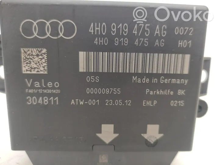 Audi A7 S7 4G Unité de commande, module PDC aide au stationnement 4H0919475AG