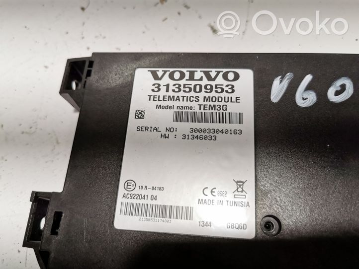 Volvo V60 Sterownik / Moduł sterujący telefonem 31346033