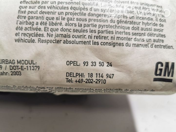 Opel Meriva A Matkustajan turvatyyny 93335024