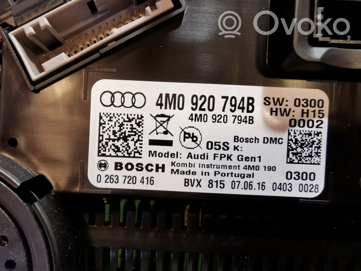 Audi Q7 4M Tachimetro (quadro strumenti) 4M0920794B