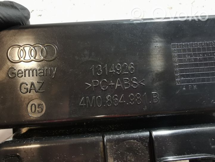 Audi Q7 4M Muu keskikonsolin (tunnelimalli) elementti 4M0864981B