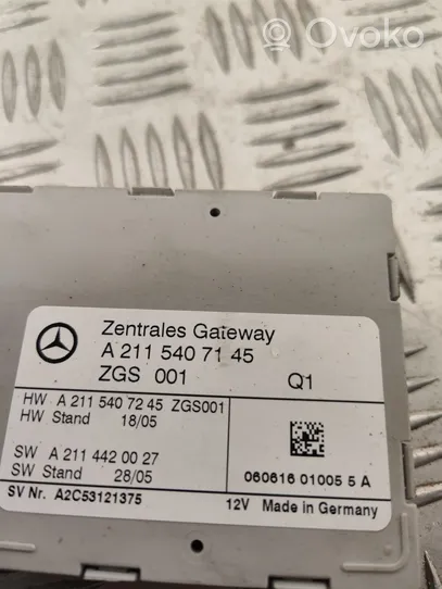 Mercedes-Benz E W211 Moduł sterowania Gateway A2115407145