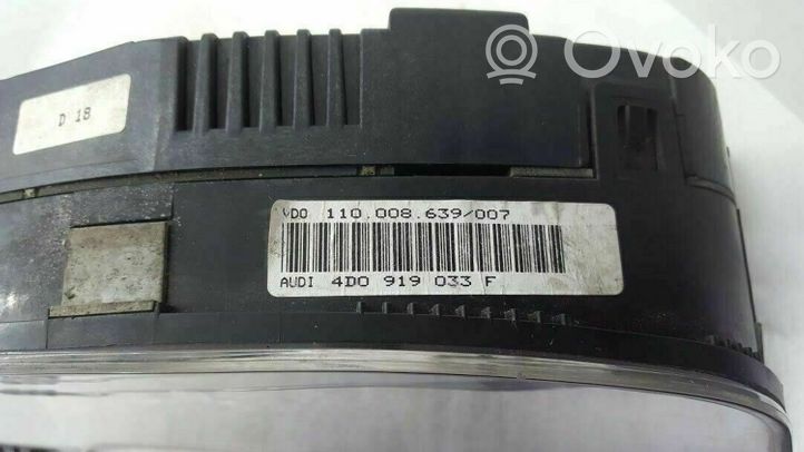 Audi A8 S8 D2 4D Tachimetro (quadro strumenti) 4D0919033F