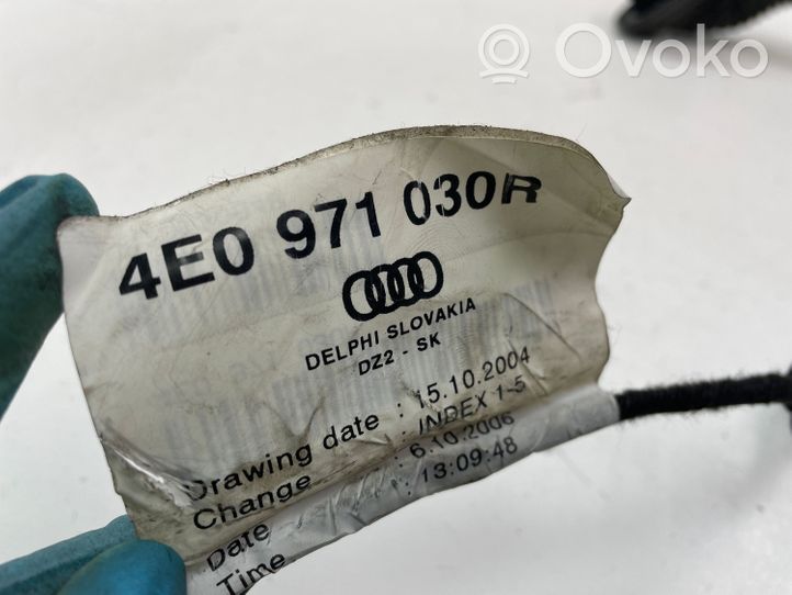 Audi A8 S8 D3 4E Faisceau de câblage de porte avant 4E0971030R