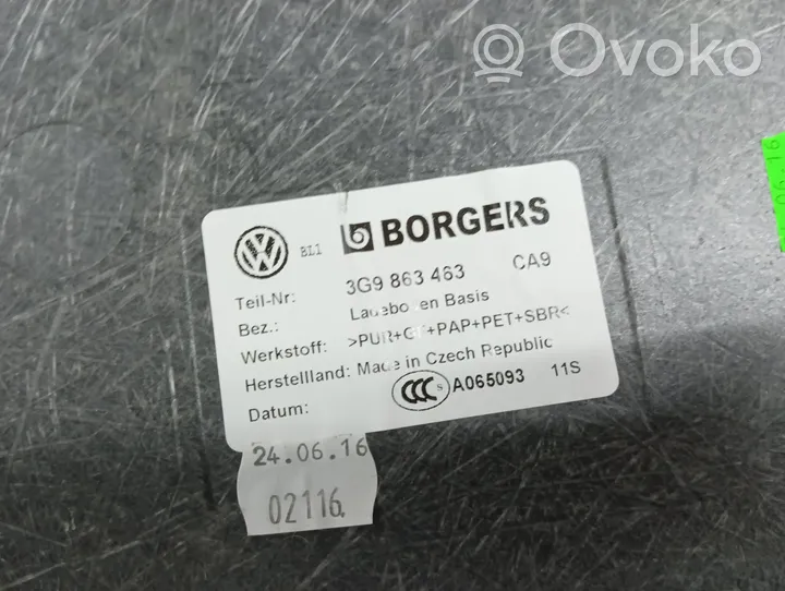 Volkswagen PASSAT B8 Tavaratilan kaukalon tekstiilikansi 3G9863463