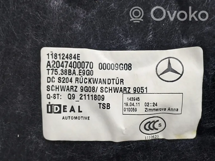 Mercedes-Benz C W204 Takaluukun alaosan verhoilu A2047400070