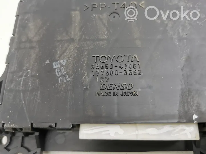 Toyota Prius (XW20) Unité de contrôle climatisation / chauffage 8865047051