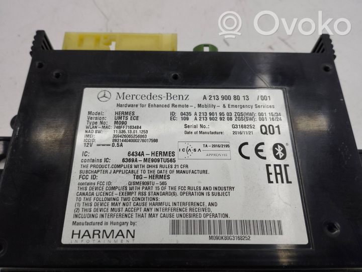 Mercedes-Benz E W213 Bluetoothin ohjainlaite/moduuli A2139008013