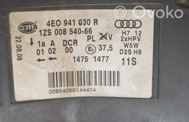 Audi A8 S8 D3 4E Lampa przednia 1ZS008540-66