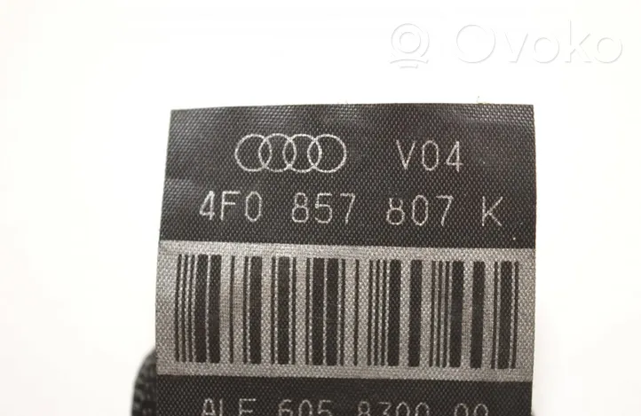 Audi A6 S6 C6 4F Pas bezpieczeństwa fotela tylnego środkowego 4F0857807K