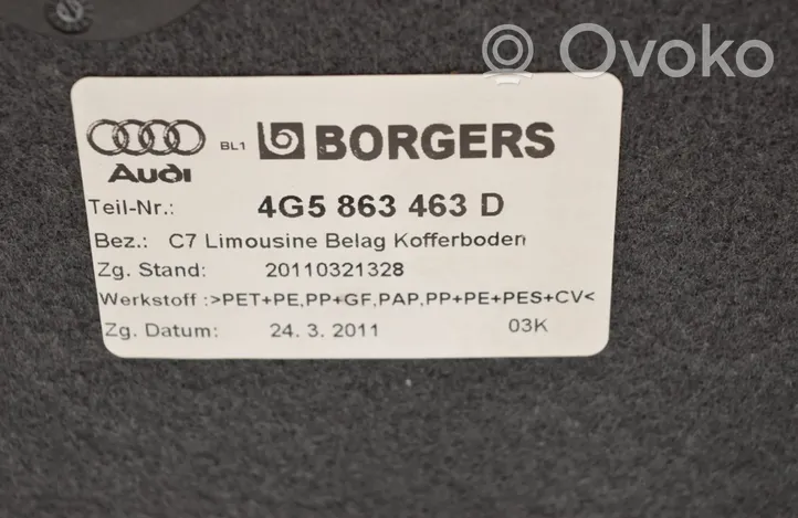 Audi A6 S6 C7 4G Aizmugurējais paklājiņš 4G5863463D