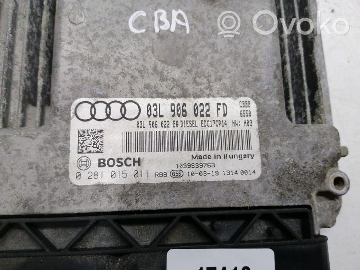 Audi A3 S3 A3 Sportback 8P Moottorin ohjainlaite/moduuli 03L906022FD