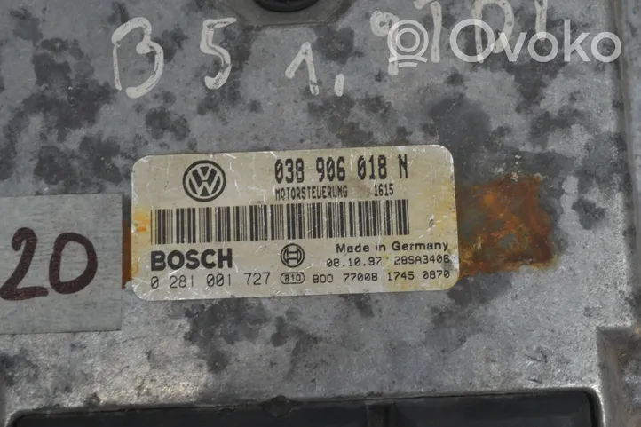Volkswagen PASSAT B5 Блок управления двигателя 038906018N