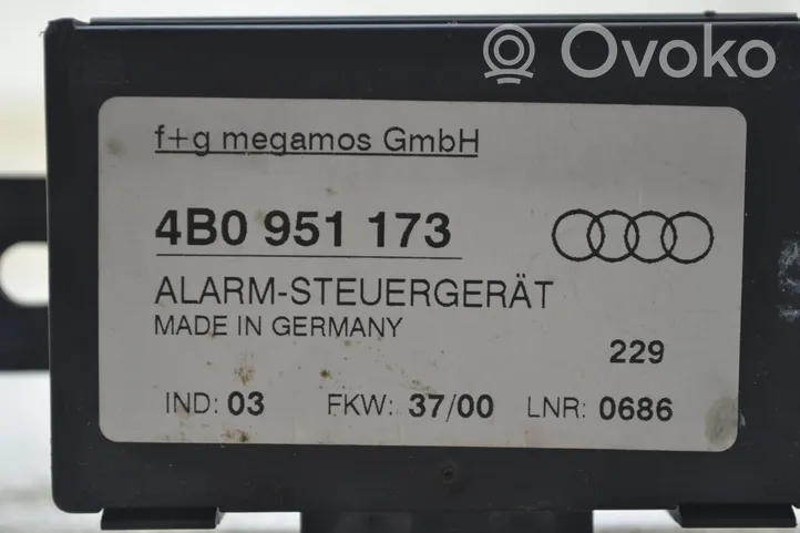 Audi A6 Allroad C5 Hälytyksen ohjainlaite/moduuli 4B0951173
