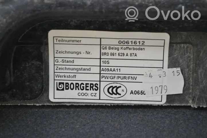 Audi Q5 SQ5 Tavaratilan kaukalon tekstiilikansi 8R0861529A