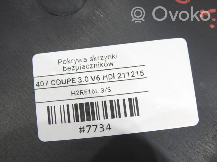 Peugeot 407 Sulakerasian kansi 9686732180