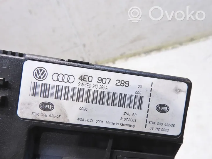 Audi A8 S8 D3 4E Komforto modulis 4E0907289