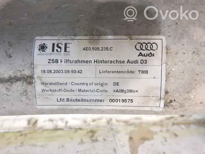 Audi A8 S8 D3 4E Poutre d'essieu arrière 4E0505235C