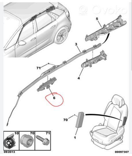 Citroen C4 Grand Picasso Inne części wnętrza samochodu 9677730380