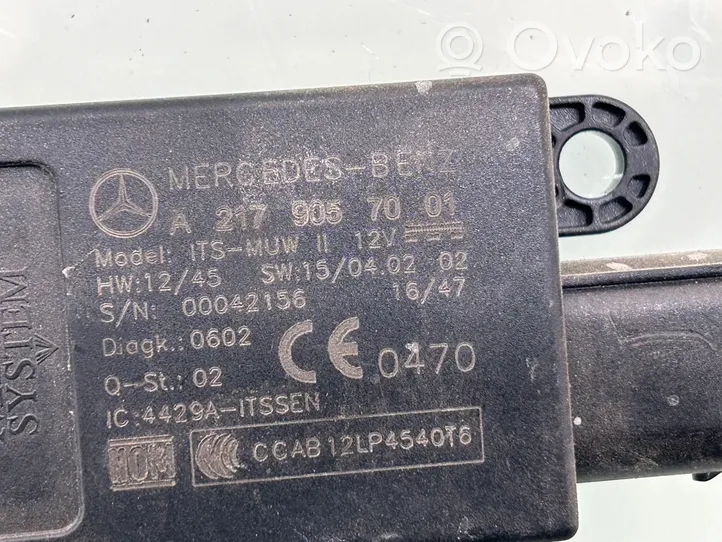 Mercedes-Benz C W205 Moduł / Sterownik systemu uruchamiania bezkluczykowego A2179057001