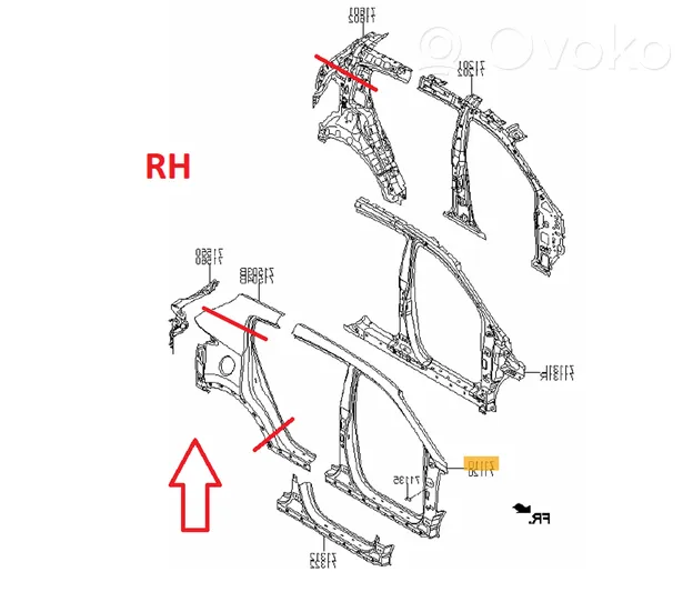 KIA Sportage Pannello laterale posteriore 71504F1C00