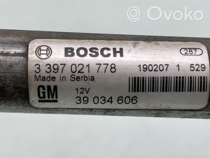 Opel Astra K Mechanizm i silniczek wycieraczek szyby przedniej / czołowej 39034606