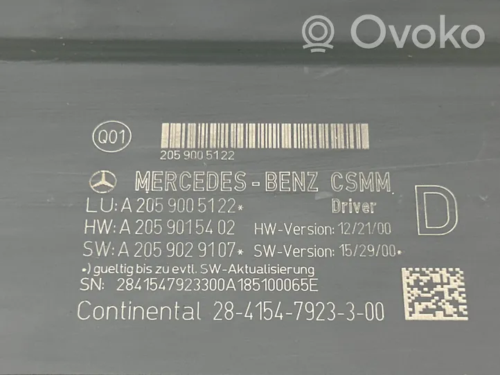 Mercedes-Benz GLC X253 C253 Moduł / Sterownik fotela A2059005122