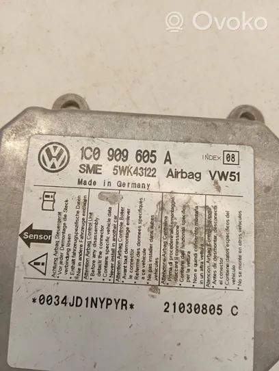 Volkswagen Transporter - Caravelle T5 Module de contrôle airbag 1C0909605A