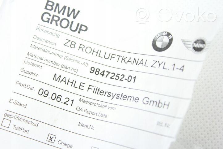 BMW 7 G70 Kanał powietrzny kabiny 9847252
