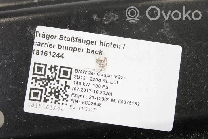 BMW 2 F22 F23 Verstärkung Stoßstange Stoßfänger hinten 7285515