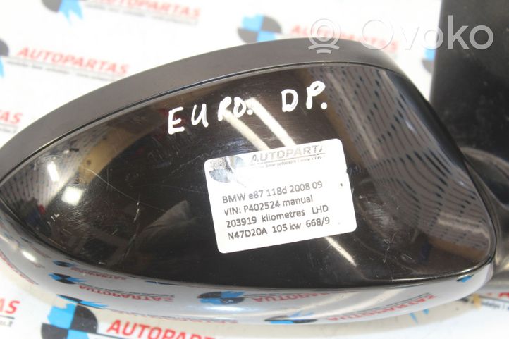 BMW 1 E81 E87 Manualne lusterko boczne drzwi przednich F0141102