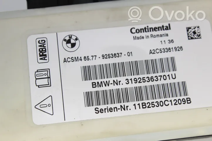 BMW X3 F25 Oro pagalvių valdymo blokas 9253637