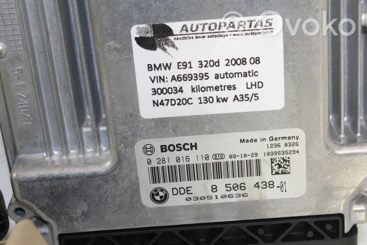 BMW 3 E90 E91 Kit calculateur ECU et verrouillage 8506438