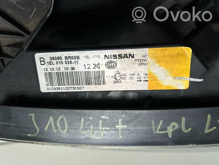 Nissan Qashqai Lot de 2 lampes frontales / phare 26060BR00B