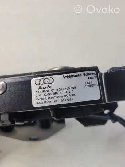 Audi A3 S3 8P Avattavan katon lukituksen vastakappale 8P7871443B