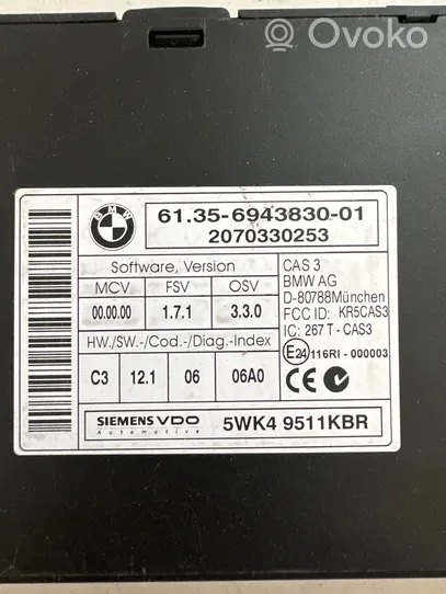 BMW 3 E90 E91 Komputer / Sterownik ECU i komplet kluczy 6943830