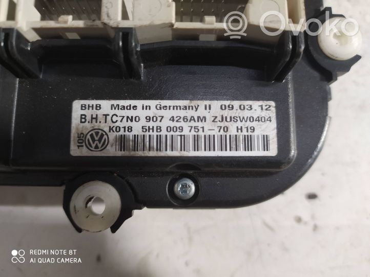 Volkswagen Golf VI Climate control unit 7N0907426AM