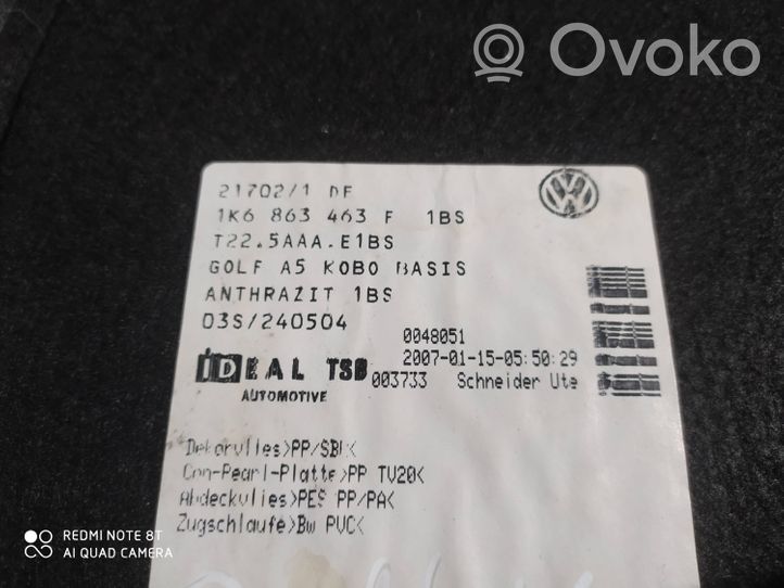 Volkswagen Golf V Tavaratilan kaukalon tekstiilikansi 1K6863463F