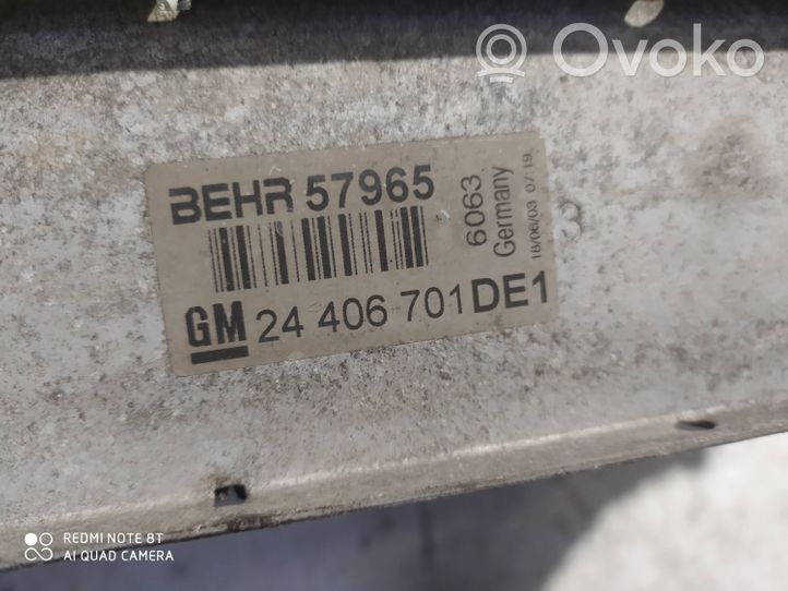 Opel Zafira A Välijäähdyttimen jäähdytin 24406701