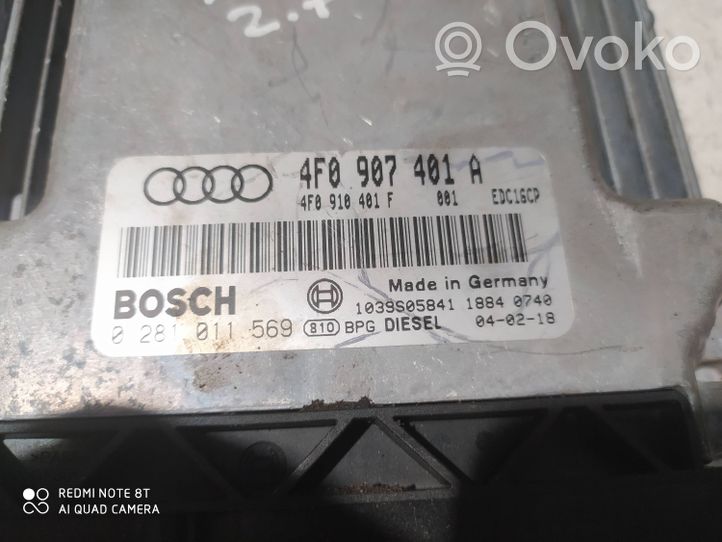 Audi A6 S6 C6 4F Variklio valdymo blokas 4F0907401A