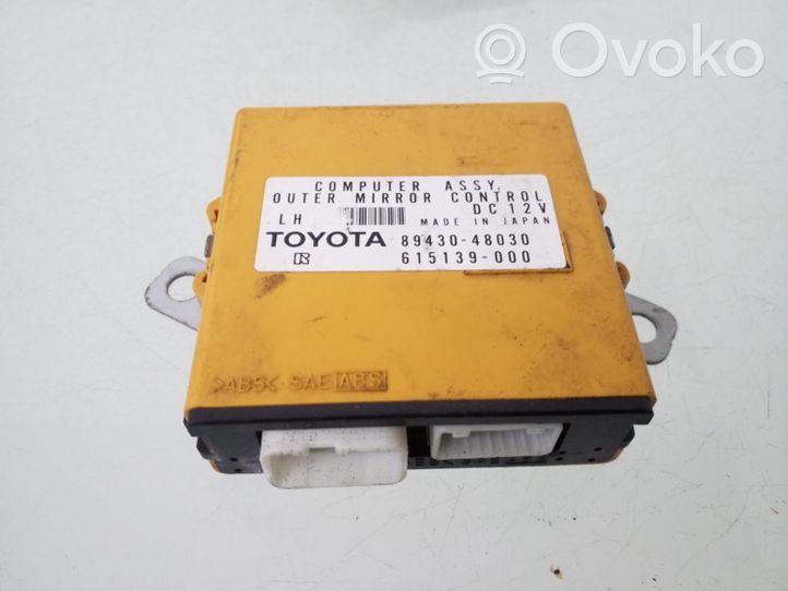 Toyota Corolla E140 E150 Module de commande rétroviseur latéral 8943048030