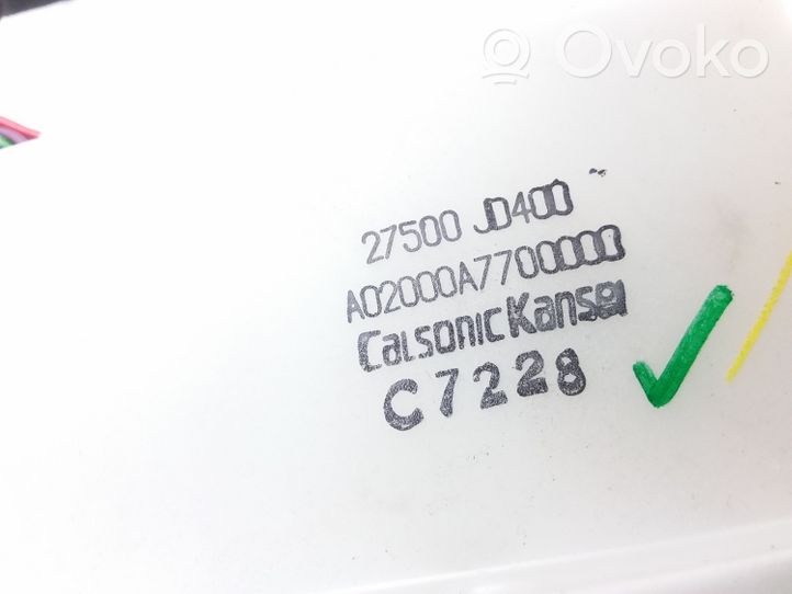 Nissan Qashqai Oro kondicionieriaus/ klimato/ pečiuko valdymo blokas (salone) 27500JD400