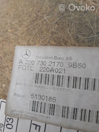 Mercedes-Benz S W220 Boczki / Poszycie drzwi tylnych A2207302170