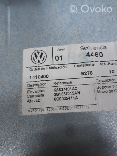 Volkswagen Polo IV 9N3 Передний механический механизм для подъема окна 3B1837015AN