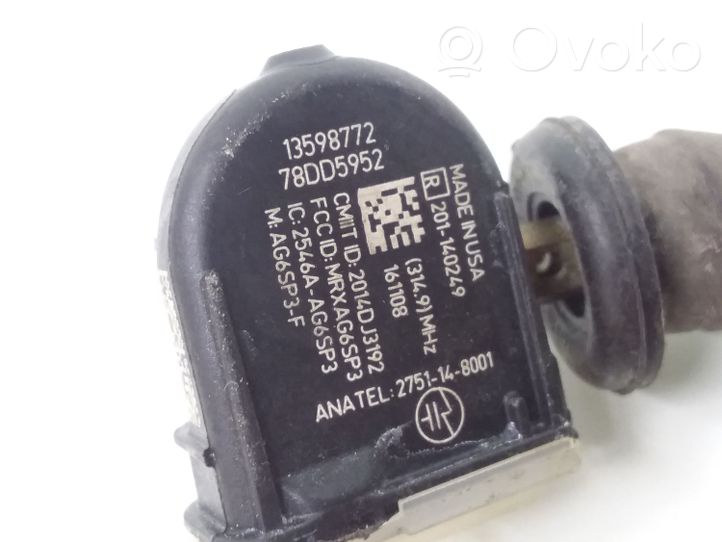 BMW 5 F10 F11 Sensore di pressione dello pneumatico 13598772